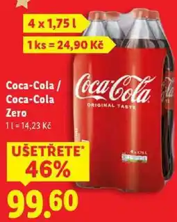 Lidl Coca-Cola/Coca-Cola Zero, 4x 1,75 l nabídka