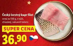 Lidl Český čerstvý kapr filet, cena za 100 g nabídka