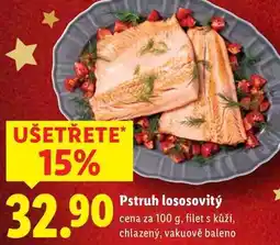 Lidl Pstruh lososovitý, cena za 100 g nabídka