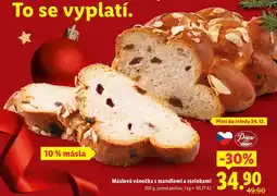 Lidl Máslová vánočka s mandlemi a rozinkami, 350 g nabídka