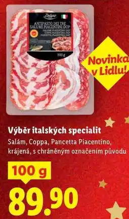 Lidl Výběr italských specialit, 100 g nabídka