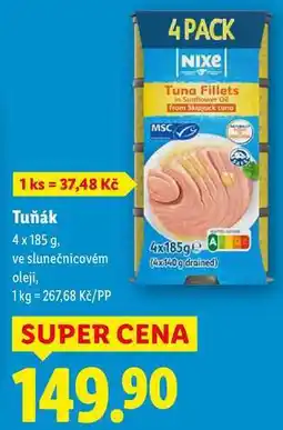 Lidl Tuňák, 4x 185 g nabídka