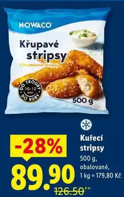 Lidl Kuřecí stripsy, 500 g nabídka