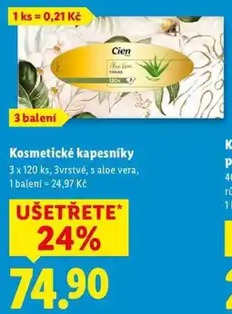 Lidl Kosmetické kapesníky, 3x 120 ks nabídka