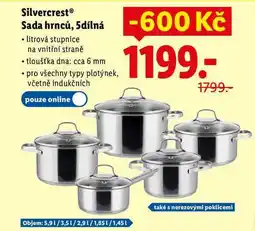 Lidl Silvercrest Sada hrnců, 5dílná nabídka