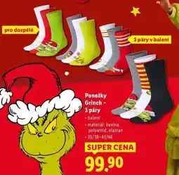 Lidl Ponožky Grinch - 3 páry nabídka