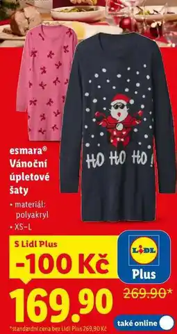 Lidl esmaraⓇ Vánoční úpletové šaty nabídka