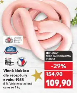 Kaufland Vinná klobása dle receptury z roku 1955 nabídka