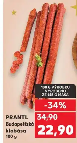 Kaufland PRANTL Budapešťská klobása nabídka