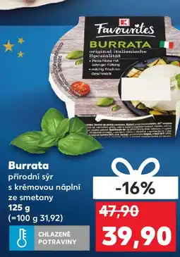 Kaufland Burrata přírodní sýr s krémovou náplní nabídka