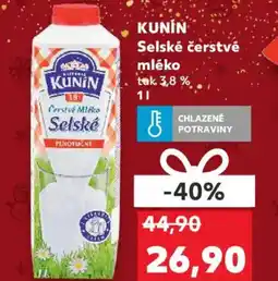 Kaufland KUNIN Selské čerstvé mléko nabídka