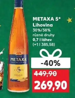 Kaufland METAXA 5* Lihovina 30%/38% nabídka