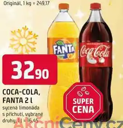 Trefa Coca-Cola 2l, vybrané druhy 2L nabídka