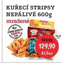 RABBIT řeznictví KUŘECÍ STRIPSY NEPÁLIVÉ 600g mražené nabídka