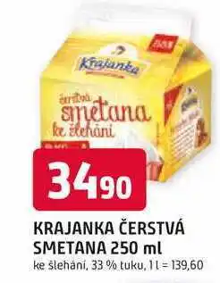 Trefa KRAJANKA ČERSTVÁ SMETANA 250 ml ke šlehání, 33% tuku nabídka