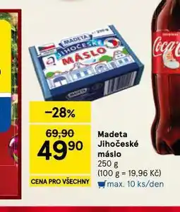 Tesco Madeta jihočeské máslo nabídka