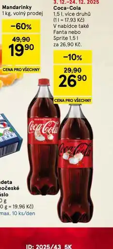 Tesco Coca cola, fanta, sprite nabídka