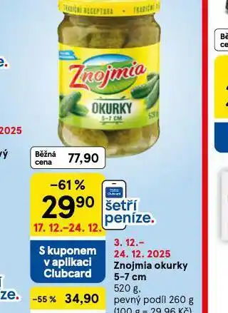 Tesco Znojmia okurky 5-7 cm nabídka