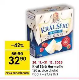 Tesco Král sýrů hermelín nabídka