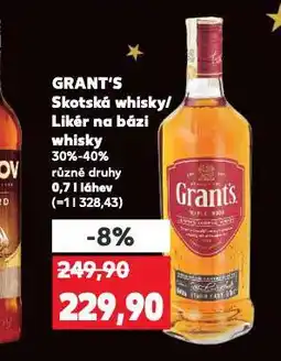 Kaufland Grant's skotská whisky nabídka