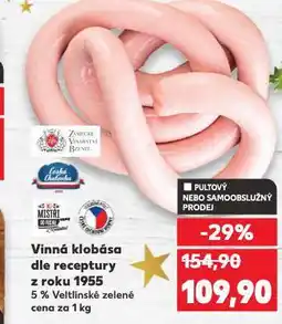 Kaufland Vinná klobása nabídka