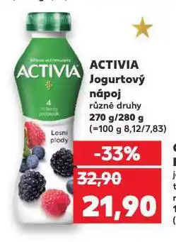 Kaufland Activia jogurtový nápoj nabídka