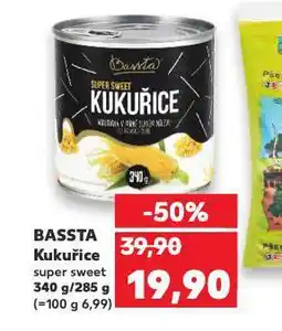 Kaufland Bassta kukuřice nabídka