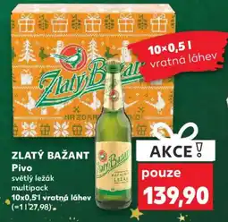 Kaufland ZLATÝ BAŽANT Pivo světlý ležák nabídka