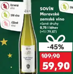 Kaufland SOVÍN Moravské zemské víno nabídka