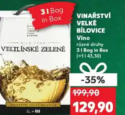 Kaufland VINAŘSTVÍ VELKÉ BÍLOVICE Vino nabídka