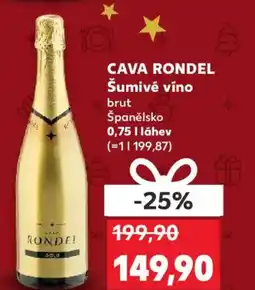Kaufland CAVA RONDEL Šumivé víno brut Španělsko nabídka