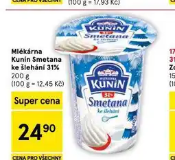 Tesco Kunín smetana ke šlehání 31% nabídka