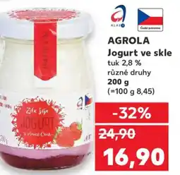 Kaufland AGROLA Jogurt ve skle tuk 2,8% nabídka