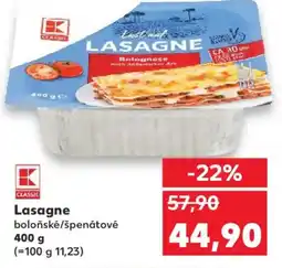 Kaufland Lasagne boloňské/špenátové nabídka