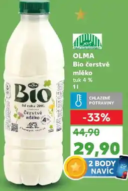 Kaufland OLMA Bio čerstvé mléko nabídka