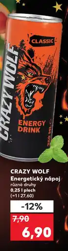 Kaufland CRAZY WOLF Energetický nápoj nabídka
