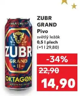 Kaufland ZUBR GRAND Pivo nabídka