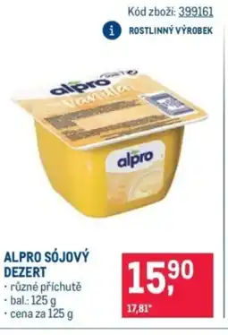 Makro Alpro sójový dezert nabídka