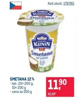 Makro Kunin Smetana 12% nabídka