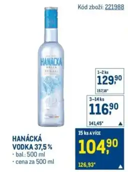 Makro Hanácká vodka 37,5% nabídka