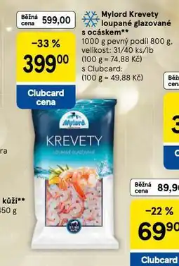 Tesco Mylord krevety loupané glazované s ocáskem nabídka