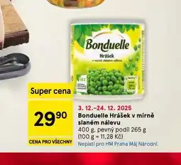 Tesco Bonduelle hrášek v mírně slaném nálevu nabídka