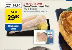 Tesco Treska tmavá filet nabídka
