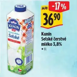 Albert Kunín Selské čerstvé mléko 3,8% nabídka