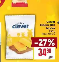 Billa Clever Eidam 30% bloček 250 g nabídka