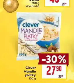 Billa Clever Mandle plátky 100 g nabídka
