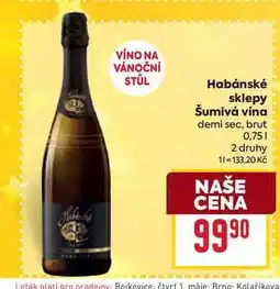 Billa Habánské sklepy Šumivá vína demi sec, brut 0,75l nabídka