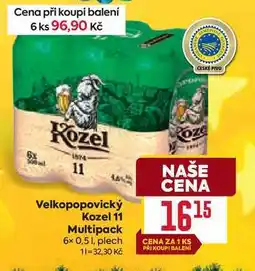 Billa Velkopopovický Kozel 11 Multipack 6x 0,5l, plech nabídka
