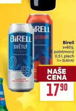 Billa Birell světlý, polotmavý 0,5l, plech nabídka
