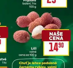Billa Liči volné cena za 100 g nabídka